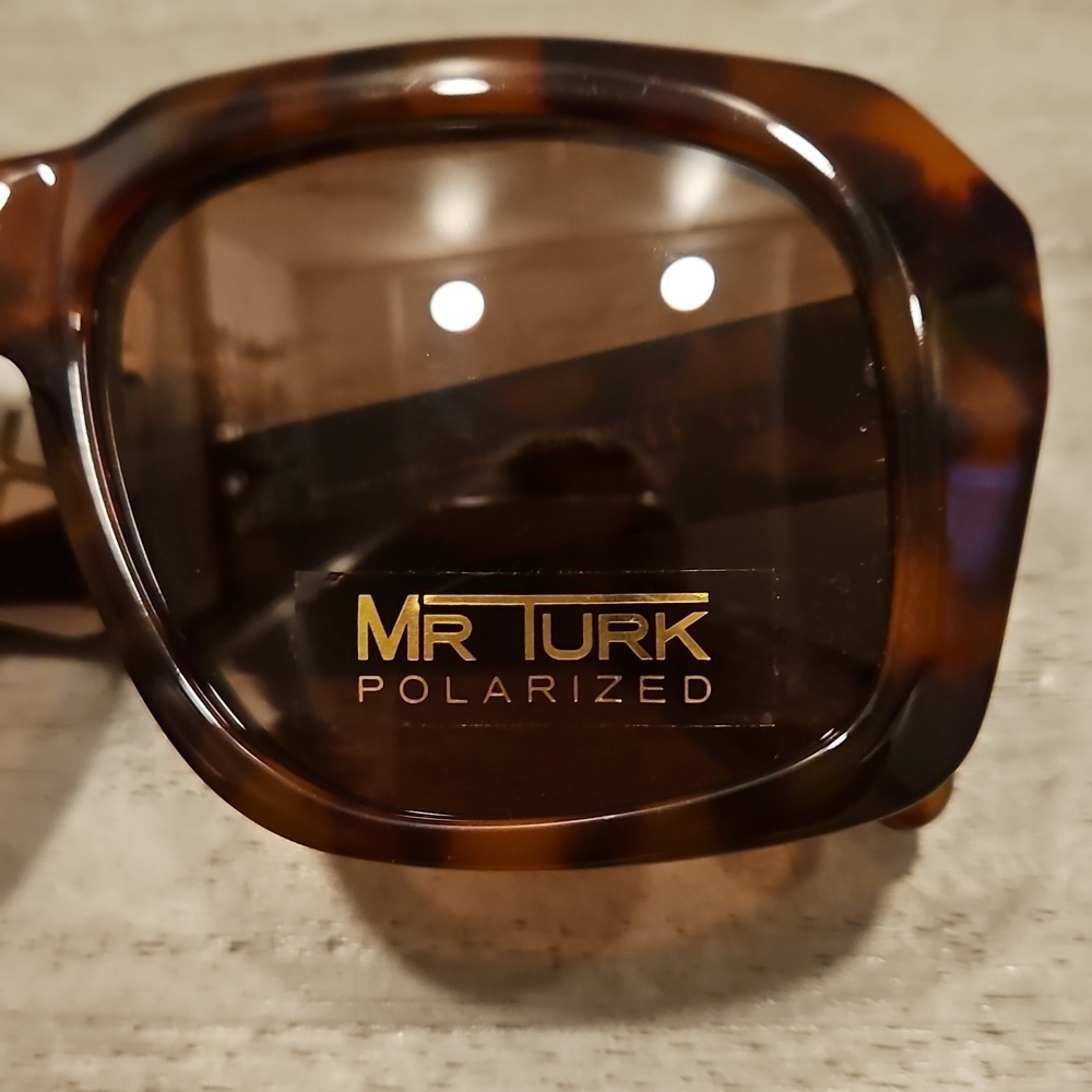 MR TURK by TRINA TURK Andros Sunglasses ~ Tortoise Brown Acetate Polarized NWT - Picture 14 of 16